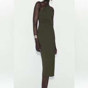 Zara Olive Green Midi Dress